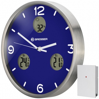 Часы настенные Bresser MyTime io NX Thermo/Hygro, 30 см, фиолетовые